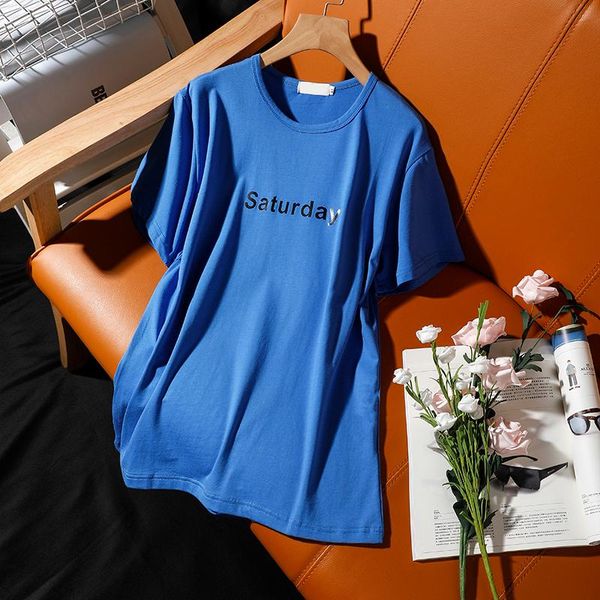 summer large size ladies t-shirt 2020 new short-sleeved o-neck loose letter printing blue korean wild women tee, White
summer large size ladies t-shirt 2020 new short-sleeved o-neck loose letter printing blue korean wild women tee, White