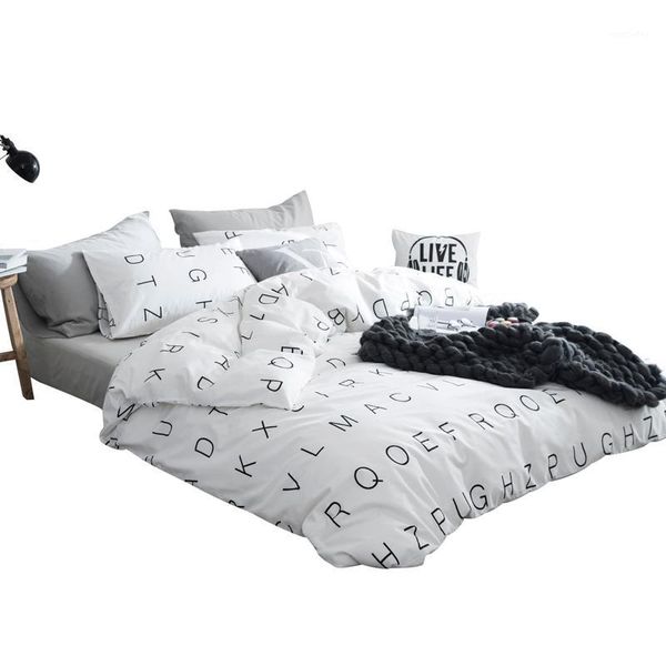 bedding sets simple 100% cotton the letter printing duvet cover pillowcase 3pcs black and white set1
bedding sets simple 100% cotton the letter printing duvet cover pillowcase 3pcs black and white set1