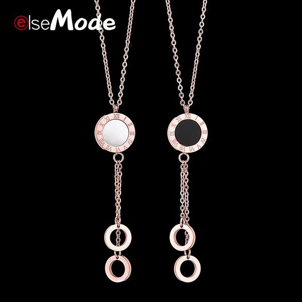 pendant necklaces elsemode women's fashion roman numeral shell stainless steel jewelry colar european simple rose gold choker necklace, Silver
pendant necklaces elsemode women's fashion roman numeral shell stainless steel jewelry colar european simple rose gold choker necklace, Silver