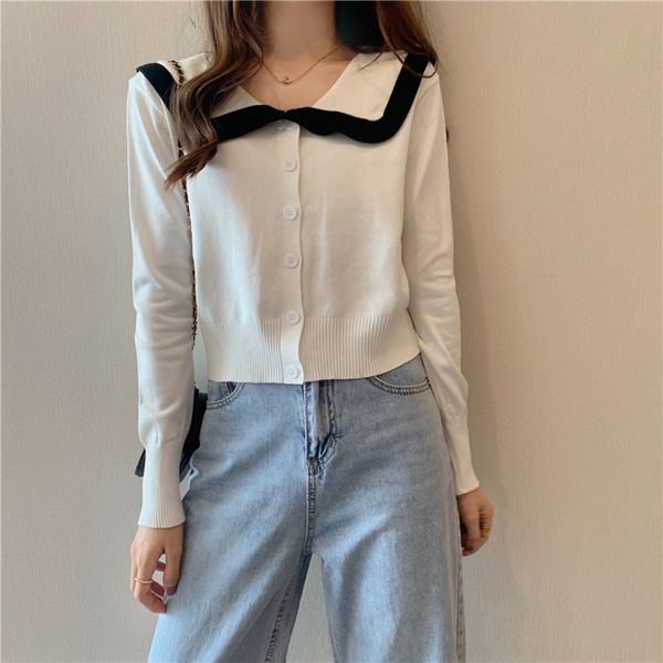 cute collar coat doll doll dollcontrast color knitted cardigan coat women's short high waist loose thin long sleeve jin daban sweater f, White;black
cute collar coat doll doll dollcontrast color knitted cardigan coat women's short high waist loose thin long sleeve jin daban sweater f, White;black