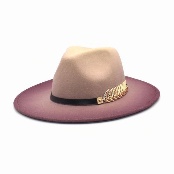 NEW gradient Wide Brim Wool Felt Jazz Fedora Hats Leaf BuckleBritish style Trilby Party Formal Panama Cap Dress Hat Winter, Blue;gray
NEW gradient Wide Brim Wool Felt Jazz Fedora Hats Leaf BuckleBritish style Trilby Party Formal Panama Cap Dress Hat Winter, Blue;gray