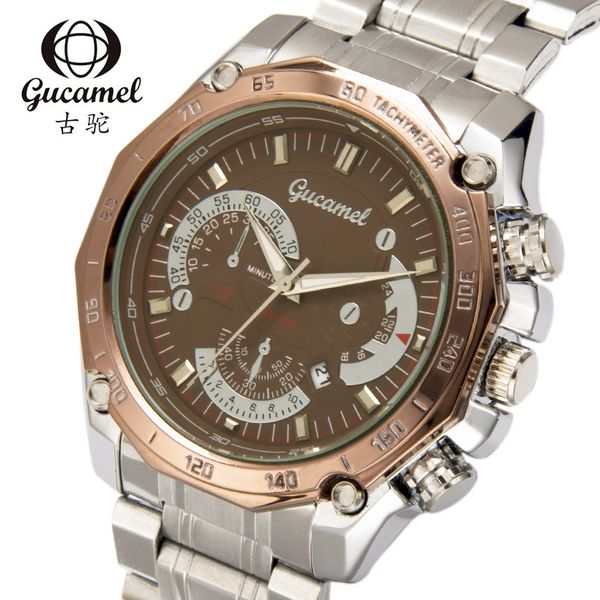 gucamel factory sale men's watch sports fashion men's calendar quartz popular watch, Slivery;brown
gucamel factory sale men's watch sports fashion men's calendar quartz popular watch, Slivery;brown