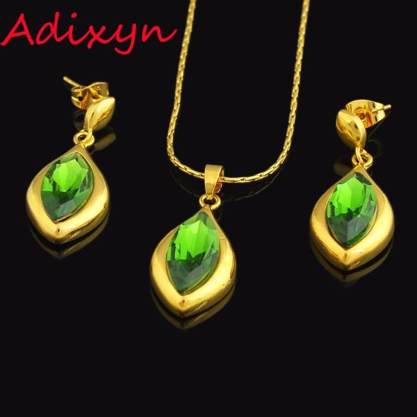 Adixyn Green Cubic Zirconia Necklace/Earring/Pendant Jewelry Sets Women Gold Color African/Eritrea/Nigeria Party Gifts, Silver
Adixyn Green Cubic Zirconia Necklace/Earring/Pendant Jewelry Sets Women Gold Color African/Eritrea/Nigeria Party Gifts, Silver