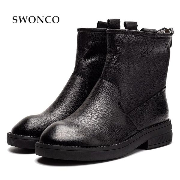swonco female winter shoes ankle boots women 2020 winter new genuine leather snow boots for women zipper warm shoes platform, Black
swonco female winter shoes ankle boots women 2020 winter new genuine leather snow boots for women zipper warm shoes platform, Black