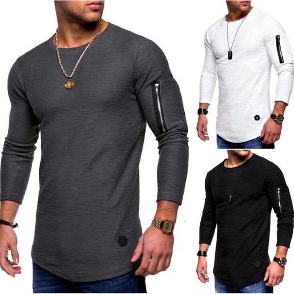 designer mens new tshirts spring and autumn sleeved zipper curved long line t shirt clothing quality, White;black
designer mens new tshirts spring and autumn sleeved zipper curved long line t shirt clothing quality, White;black