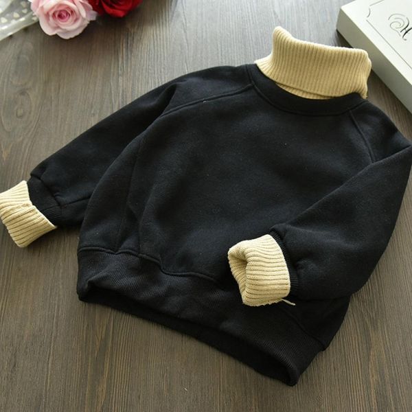 autumn and winter wool high collar sweater thread fleece thickening sweatshirt children clothing size11 yards, Black;white
autumn and winter wool high collar sweater thread fleece thickening sweatshirt children clothing size11 yards, Black;white