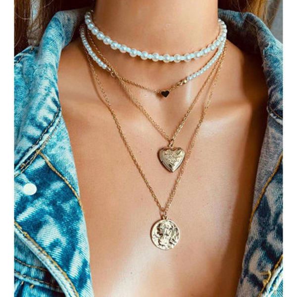 gold thin chain multi-layer pearl necklace with european and american retro alloy heart-shaped phase box pendant necklace, Golden;silver
gold thin chain multi-layer pearl necklace with european and american retro alloy heart-shaped phase box pendant necklace, Golden;silver