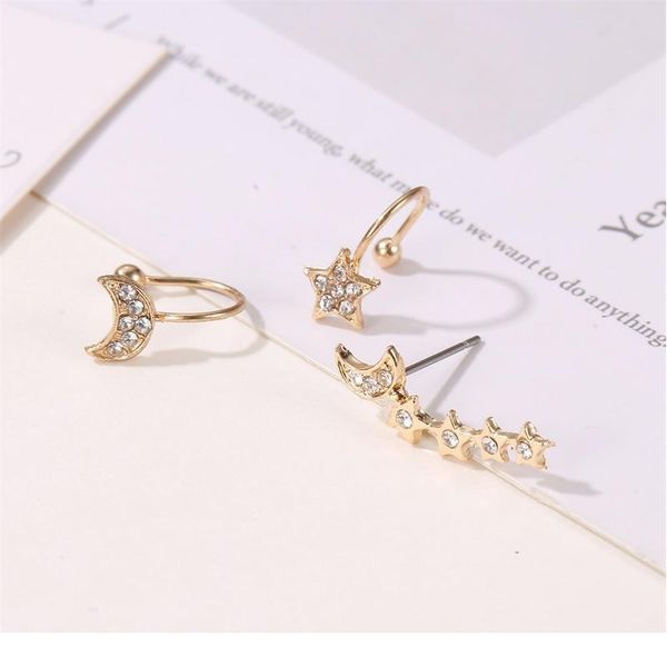 3pcs earrings jewelry fashion personality metal ear clip moon star earrings for women gift pendientes ear cuff caught jllcbt, Silver
3pcs earrings jewelry fashion personality metal ear clip moon star earrings for women gift pendientes ear cuff caught jllcbt, Silver