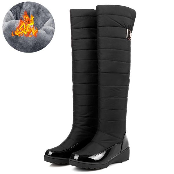 plus size 35-44 new fashion snow boots women shoes patent pu leather knee high boots thick fur inside winter female shoes, Black
plus size 35-44 new fashion snow boots women shoes patent pu leather knee high boots thick fur inside winter female shoes, Black
