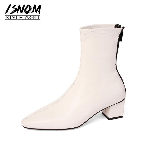 isnom stretch ankle boots woman small round toe thick med heels short booties elastic zipper female shoes women autumn winter, Black
isnom stretch ankle boots woman small round toe thick med heels short booties elastic zipper female shoes women autumn winter, Black