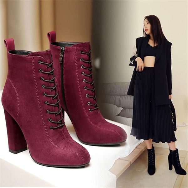 boots winter women kid suede short round toe side zipper square heel super high (8cm-up) 34-43 size women's shoes, Black
boots winter women kid suede short round toe side zipper square heel super high (8cm-up) 34-43 size women's shoes, Black