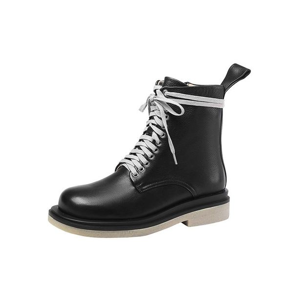 genuine leather martin boots women flat thick heel round toe autumn winter ankle boot shoes botas, Black
genuine leather martin boots women flat thick heel round toe autumn winter ankle boot shoes botas, Black