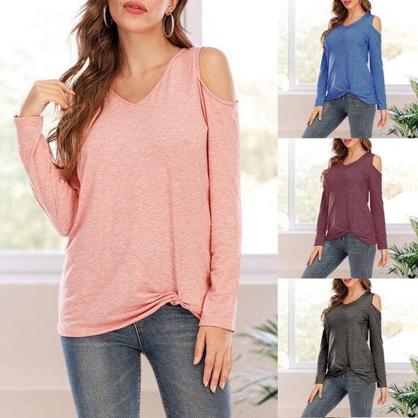women's polos women casual long sleeve t-shirt v-neck off shoulder female irregular solid color autumn pullover tee shirts, White
women's polos women casual long sleeve t-shirt v-neck off shoulder female irregular solid color autumn pullover tee shirts, White