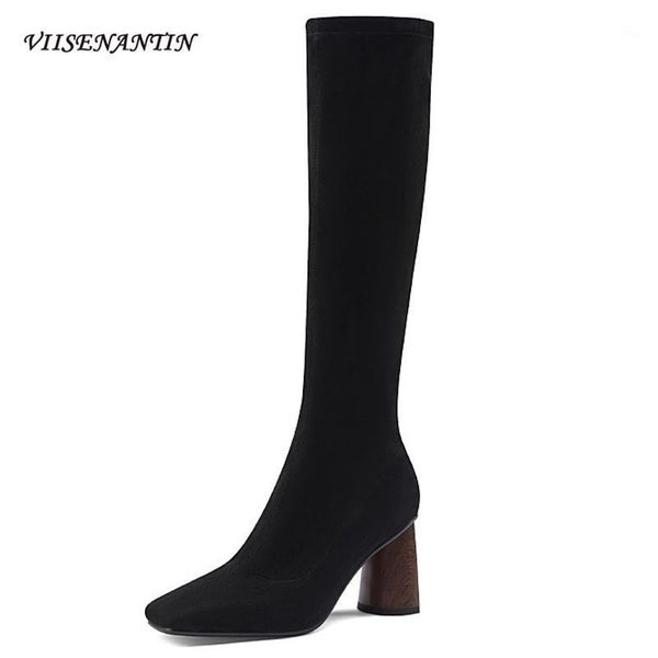 boots black suede high-heeled women's autumn winter thin skinny stretch square toe wood grain knee length1
boots black suede high-heeled women's autumn winter thin skinny stretch square toe wood grain knee length1