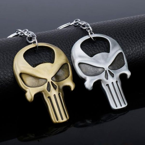 

Movie around Accessories The Punisher Skull Keychain 2 Use Bar Beer Bottle Opener Key Ring