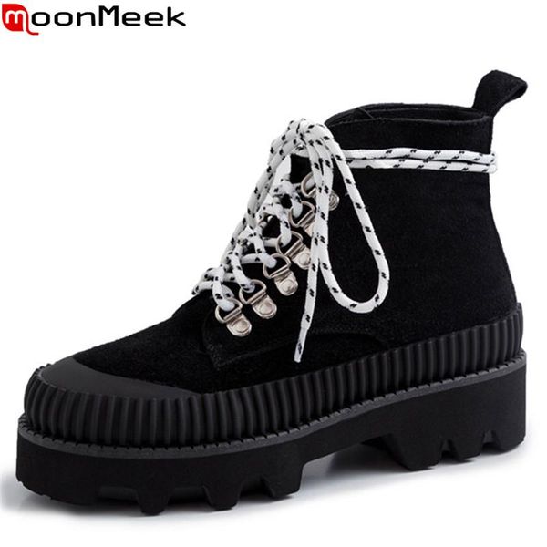 boots moonmeek 2021 suede leather women round toe lace up ladies ankle classic cross tied autumn winter platform, Black
boots moonmeek 2021 suede leather women round toe lace up ladies ankle classic cross tied autumn winter platform, Black