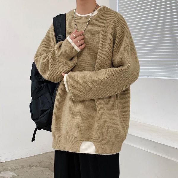 men's sweaters casual loose sweater korean style fashion pullover knitted oversized long sleeve pull hiver clothing db60my, White;black
men's sweaters casual loose sweater korean style fashion pullover knitted oversized long sleeve pull hiver clothing db60my, White;black