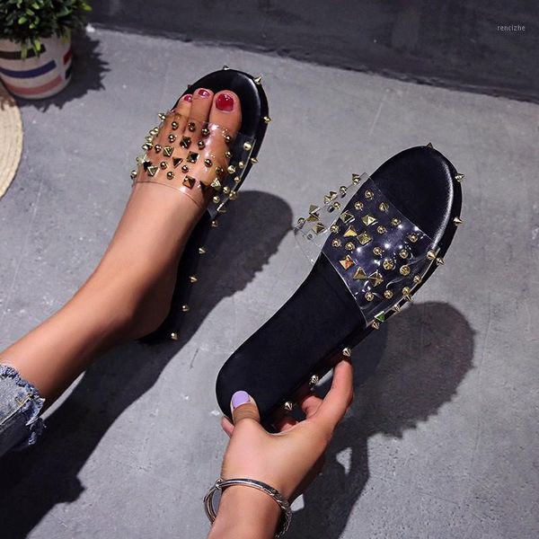 slippers summer clear wedge shoes 2021 bohemia style heels women sandals transparent female rivet open flip flops 431, Black
slippers summer clear wedge shoes 2021 bohemia style heels women sandals transparent female rivet open flip flops 431, Black