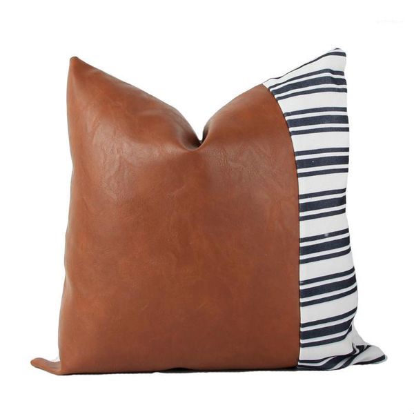 cushion/decorative pillow faux leather and cotton decorative throw covers , modern home decor accent square bedroom living room cushion case 
cushion/decorative pillow faux leather and cotton decorative throw covers , modern home decor accent square bedroom living room cushion case