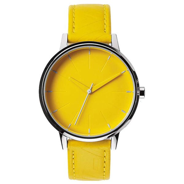 plastic yellow watch watch men's business quartz watch men's model, Slivery;brown