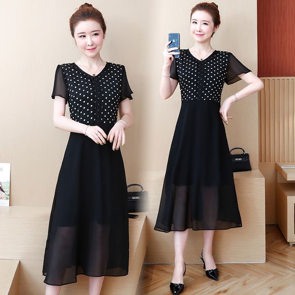 women ladies will see chiffon points big plus size l thin occasional party work dress business iddc, Black;gray
women ladies will see chiffon points big plus size l thin occasional party work dress business iddc, Black;gray