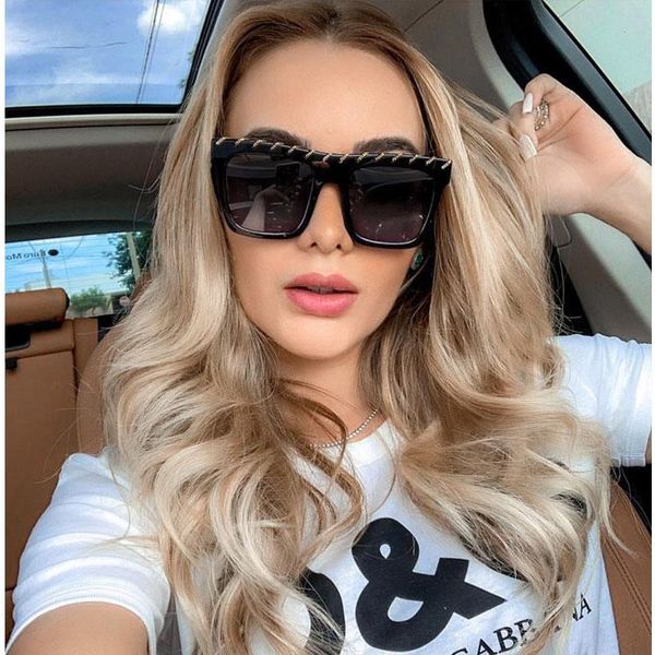 gold thread big square sunglasses women new fashion luxury sun glasses cute ladies over sized frame female flat shades, White;black
gold thread big square sunglasses women new fashion luxury sun glasses cute ladies over sized frame female flat shades, White;black