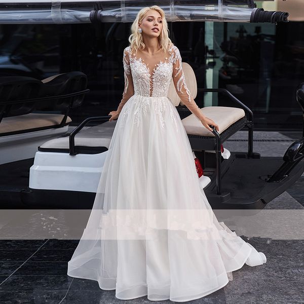 3d applique chiffon wedding dress 2022 illusion long sleeves tulle wedding gowns beading white ivory sweep train bride dresses
3d applique chiffon wedding dress 2022 illusion long sleeves tulle wedding gowns beading white ivory sweep train bride dresses