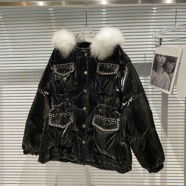 deat 2020 winter women new style fashion long sleeve hooded bright face diamond decoration hair collar down jacket rc8001, Black
deat 2020 winter women new style fashion long sleeve hooded bright face diamond decoration hair collar down jacket rc8001, Black