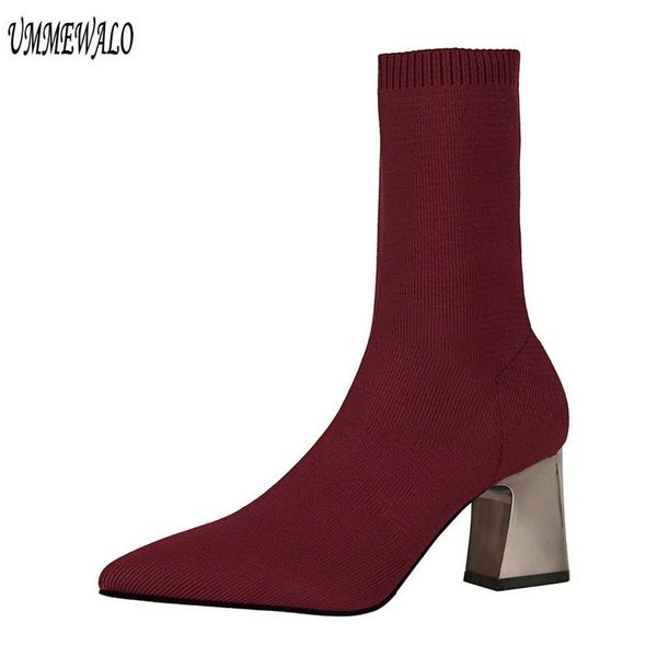 boots woman pointed toe stretch sock women fashion high heel shoes ankle length winter ladies 336, Black
boots woman pointed toe stretch sock women fashion high heel shoes ankle length winter ladies 336, Black