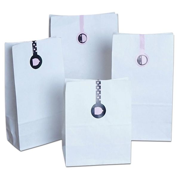 100pcs 4 Sizes White Open Kraft Paper Packing Bag With Flat Bottom Party Gifts Crafts Stand Up Paper Pouch For H Sqcawh