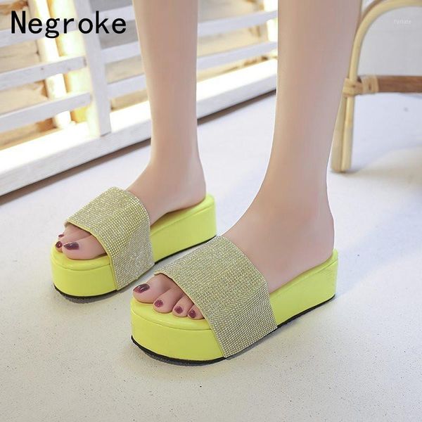 women's slippers crystal casual slippers women thick platforms shoes flip flops ladies slides rome beach sandals1, Black
women's slippers crystal casual slippers women thick platforms shoes flip flops ladies slides rome beach sandals1, Black