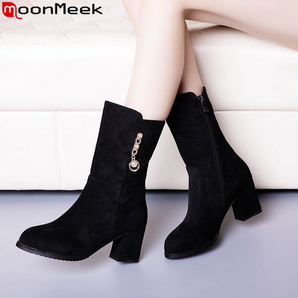 boots moonmeek big size fashion autumn winter round toe zip ladies ankle elegant classic high heels shoes women 2021, Black
boots moonmeek big size fashion autumn winter round toe zip ladies ankle elegant classic high heels shoes women 2021, Black