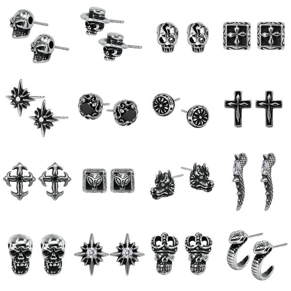 stud zs 16 styles punk skull black earrings for men women 316l stainless steel earring boys' hip ear piercing gothic jewelry, Golden;silver
stud zs 16 styles punk skull black earrings for men women 316l stainless steel earring boys' hip ear piercing gothic jewelry, Golden;silver