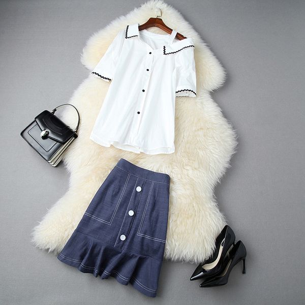 2020 summer women's new one sideshoulder loose shirt high waist fishtail skirt skirtshirt denim skirtdenim skirt set 11012 bztd6, Gray
2020 summer women's new one sideshoulder loose shirt high waist fishtail skirt skirtshirt denim skirtdenim skirt set 11012 bztd6, Gray