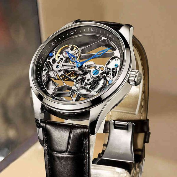 hollow out tourbillon automatic man watch limited edition mechanical watches fashion belt and steel band men's wristwatch, Slivery;brown
hollow out tourbillon automatic man watch limited edition mechanical watches fashion belt and steel band men's wristwatch, Slivery;brown