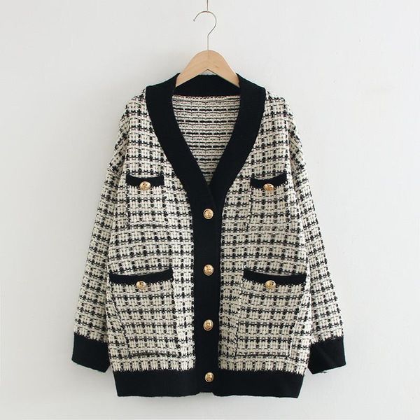 artguy women sweater jacket 2020 oversized knitted cardigans loose plaid jumpers korean clothing robe long coat sueter feminino, White
artguy women sweater jacket 2020 oversized knitted cardigans loose plaid jumpers korean clothing robe long coat sueter feminino, White