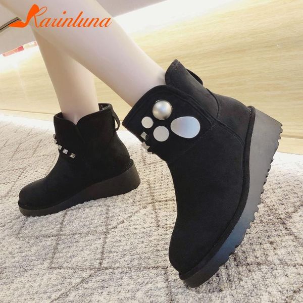 karin зима новый женский металл теплые fur boots платформа клинья med каблуки rivet плюшевые лодыжки женщин сапоги снег женщин обувь, Black
karin зима новый женский металл теплые fur boots платформа клинья med каблуки rivet плюшевые лодыжки женщин сапоги снег женщин обувь, Black