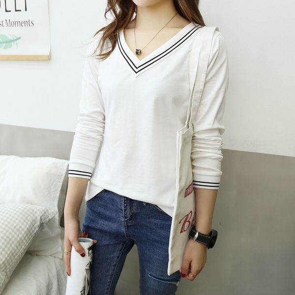 ayrds new spring plush korean version of 3y2gi tstylestyle v-neck bottoming shirt with long slim fit 2019 sleeve t-shirt for women 3y2gi wes, White
ayrds new spring plush korean version of 3y2gi tstylestyle v-neck bottoming shirt with long slim fit 2019 sleeve t-shirt for women 3y2gi wes, White