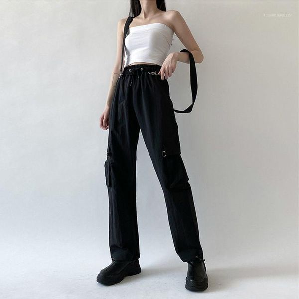 women's pants & capris streetwear cargo women casual joggers black high waist loose female trousers korean style harajuku ladies pants1, Black;white
women's pants & capris streetwear cargo women casual joggers black high waist loose female trousers korean style harajuku ladies pants1, Black;white