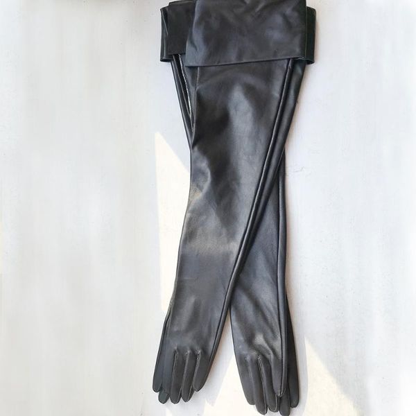 five fingers gloves custom-made long leather really sheepskin 60cm eversion double layer big cut extra black touchscreen women, Blue;gray
five fingers gloves custom-made long leather really sheepskin 60cm eversion double layer big cut extra black touchscreen women, Blue;gray
