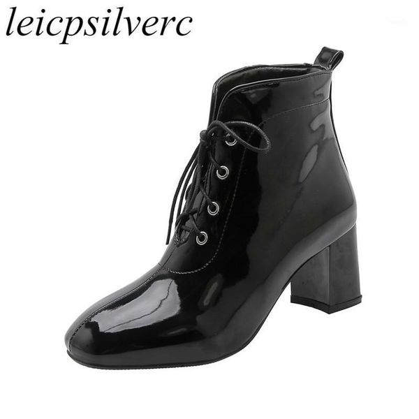 boots women's autumn winter high heel lace up square toe ankle patent-leather 2021 fashion white black red plush1
boots women's autumn winter high heel lace up square toe ankle patent-leather 2021 fashion white black red plush1