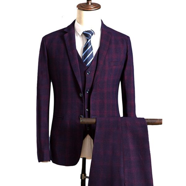 blazers + pants + vest set / men's business party casual fashion three piece plaid suit jacket coat trousers waistcoat, White;black
blazers + pants + vest set / men's business party casual fashion three piece plaid suit jacket coat trousers waistcoat, White;black
