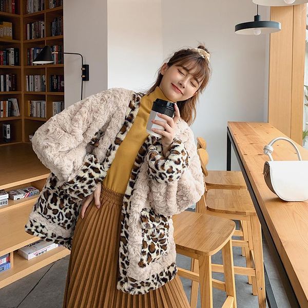 women 2020 autumn winter leopard patchwork teddy coat female fluffy plush faux fur jacket new ladies casual warm overcoat b70, Black
women 2020 autumn winter leopard patchwork teddy coat female fluffy plush faux fur jacket new ladies casual warm overcoat b70, Black