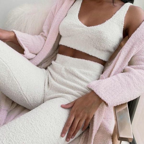 women solid tracksuits sleeveless vest bra high waist pants seamless yoga set sport fitness female velvet workout clothes, White;black
women solid tracksuits sleeveless vest bra high waist pants seamless yoga set sport fitness female velvet workout clothes, White;black