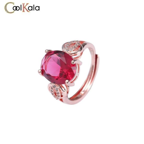 coolkala new style oval red tourmaline color treasure open female rose gold ring, Slivery;golden
coolkala new style oval red tourmaline color treasure open female rose gold ring, Slivery;golden