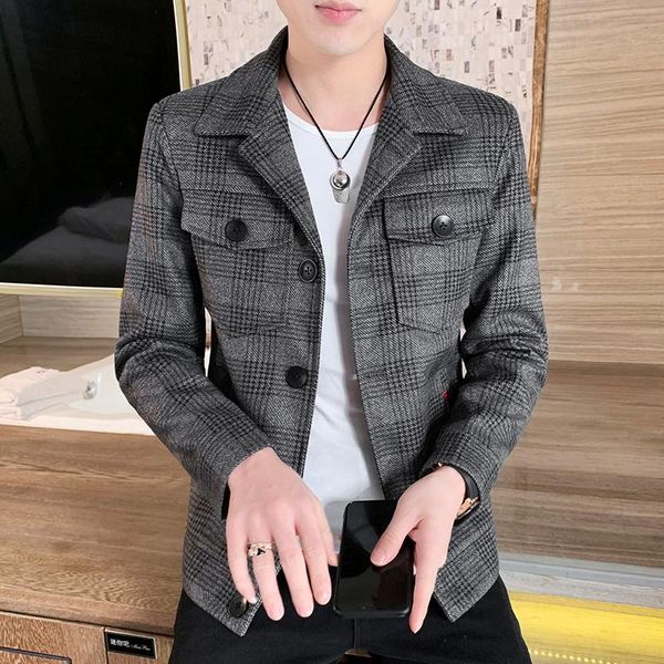 men's wool & blends 2021woolen plaid short jacket for men autumn and winter fashion casual lapel slim-fitting woolen trench coat s-4xl, Black
men's wool & blends 2021woolen plaid short jacket for men autumn and winter fashion casual lapel slim-fitting woolen trench coat s-4xl, Black