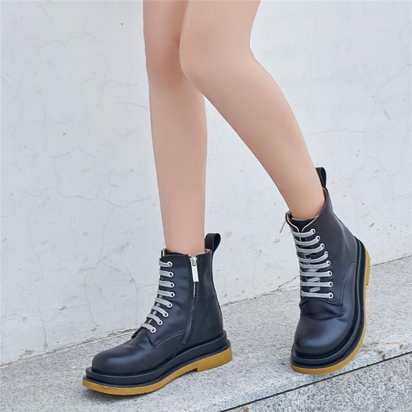 boots morazora 2021 fashion ankle for women lace up platform british style autumn genuine leather shoes, Black
boots morazora 2021 fashion ankle for women lace up platform british style autumn genuine leather shoes, Black
