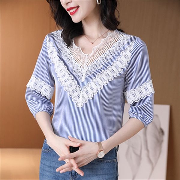 stripped woman's blouse chiffon women's blouses lace korean amendment clothes chemisier women womens clothing shirts zgwz, White
stripped woman's blouse chiffon women's blouses lace korean amendment clothes chemisier women womens clothing shirts zgwz, White