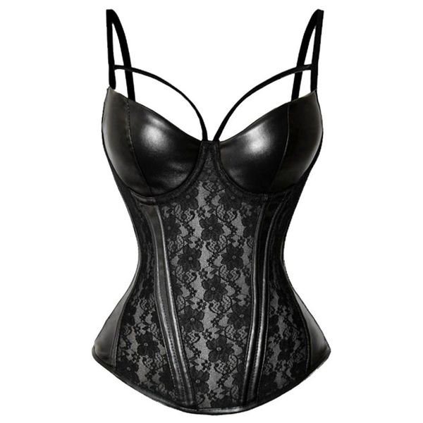 women punk pu leather lace corset latex moto biker tank bustier waist cincher body shaper shapewear t shirt plus size xx, Red;black
women punk pu leather lace corset latex moto biker tank bustier waist cincher body shaper shapewear t shirt plus size xx, Red;black