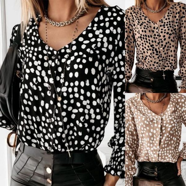 women's blouses & shirts 2021 elegant vneck button office lady blouse shirt autumn winter long sleeve women pullover polka dot ruf, White
women's blouses & shirts 2021 elegant vneck button office lady blouse shirt autumn winter long sleeve women pullover polka dot ruf, White